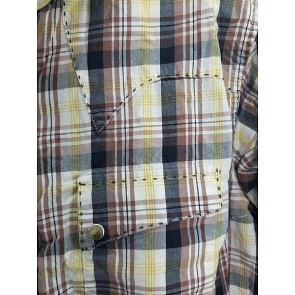 Vintage Wrangler "American Cowboys Choose" Pearl Snap Mens Med. Contrast Stitch - Picture 4 of 9